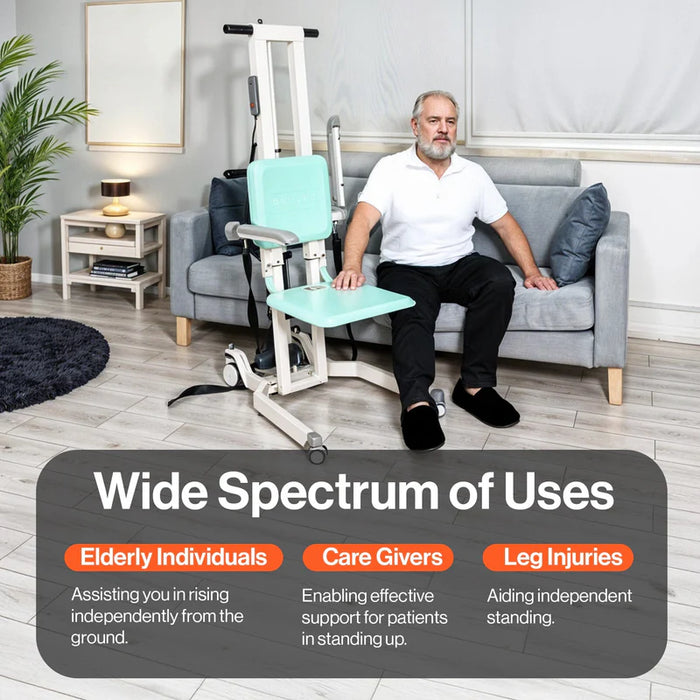 SuperHandy GoRise TX Portable Patient Transfer Lift Wide Use Info View