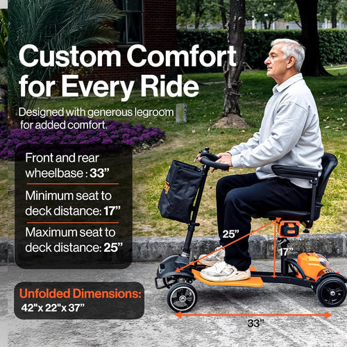 SuperHandy Passport Prime E Brake Mobility Scooter Dimension Info View