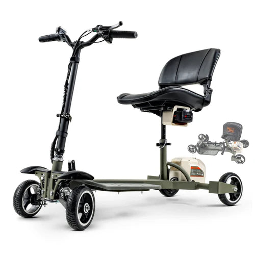 SuperHandy Passport Pro Foldable 4 Wheel Mobility Scooter In Front Side With Foldable View