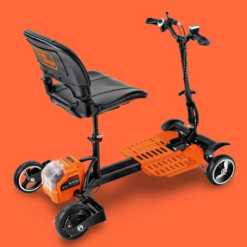 SuperHandy Passport Pro Foldable 4 Wheel Mobility Scooter In Rear Side View