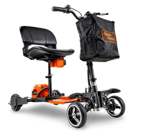 SuperHandy Passport Pro Foldable 4 Wheel Mobility Scooter With Storage Bag In Front View