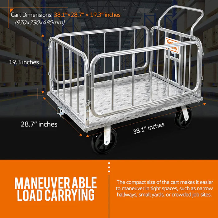 SuperHandy Platform Truck And Trailer Dimension View