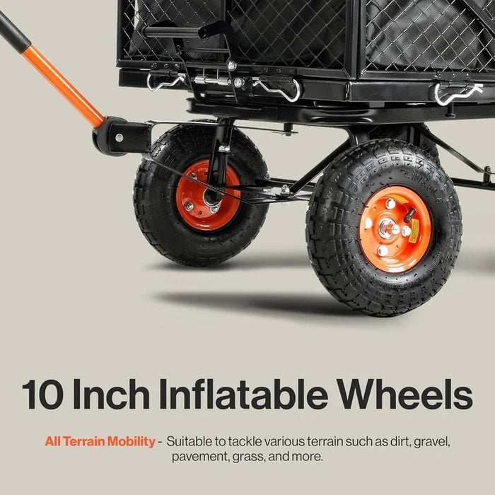 SuperHandy Towable Garden Cart All Terrain Wheels View