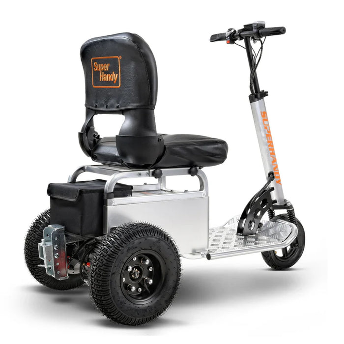 SuperHandy Tugger Tow Tractor With All Terrain Wheels Rear Side View