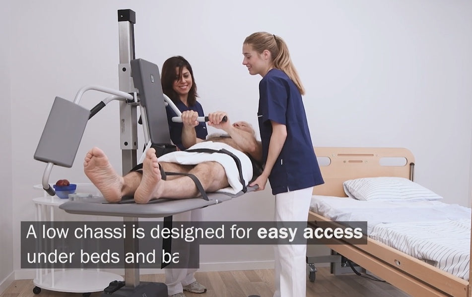 TR Equipment TR9650 Battery Operated Mobile Stretcher Lift With Caregiver And Patient View
