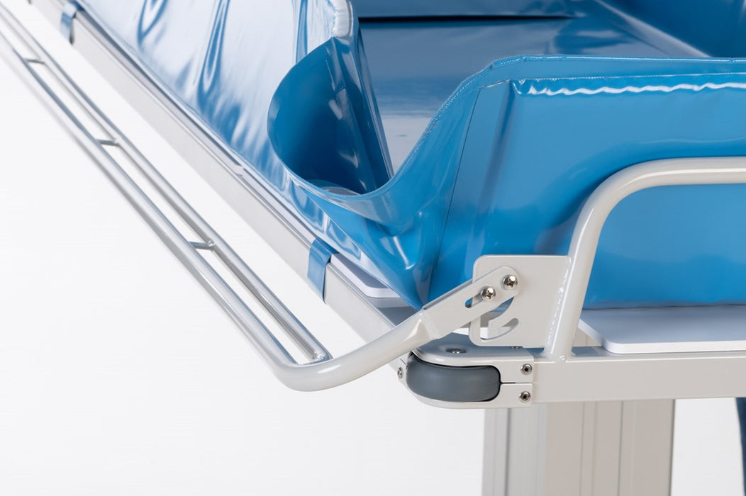 TR Group Shower Trolley TR 3000 Mod 21 Hydraulic Height Adjustable Trolley Side Rails View