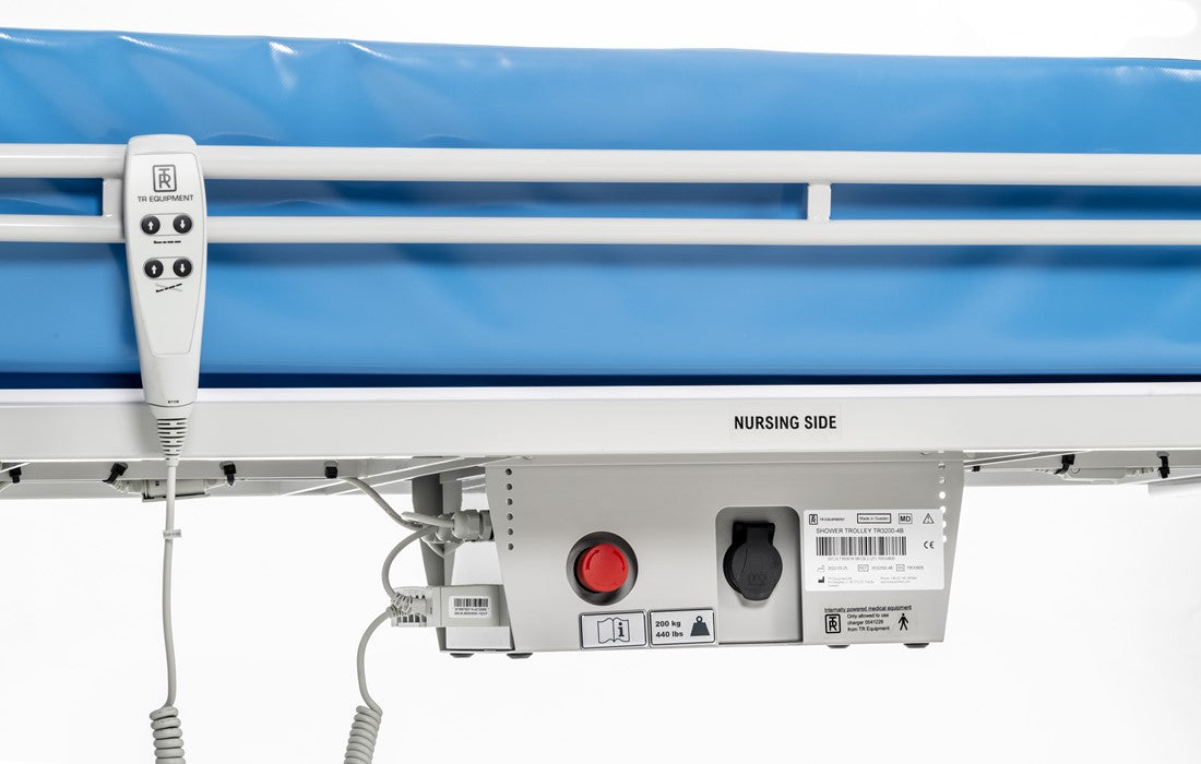 TR Group TR 3200 Bariatric Battery-Operated Standard Shower Trolley Battery View