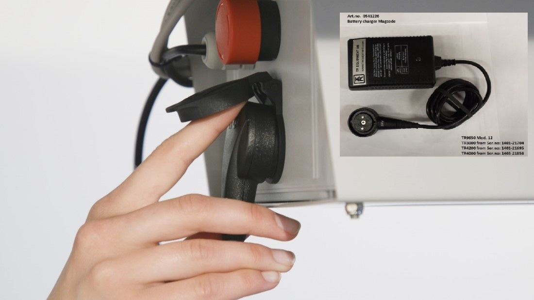 TR Group TR4000 Atlas Bariatric Battery-Operated Shower Trolley Battery Outlet View