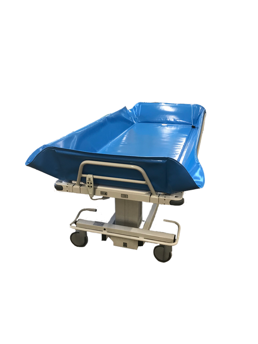 TR Group TR4000 Atlas Bariatric Battery Operated Shower Trolley Brake And Caster View