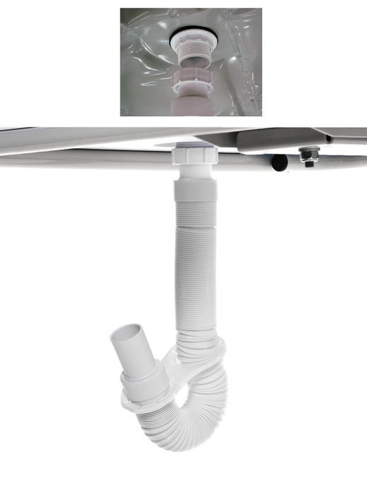 TR Group TR4000 Atlas Bariatric Battery-Operated Shower Trolley Drainage Hose View