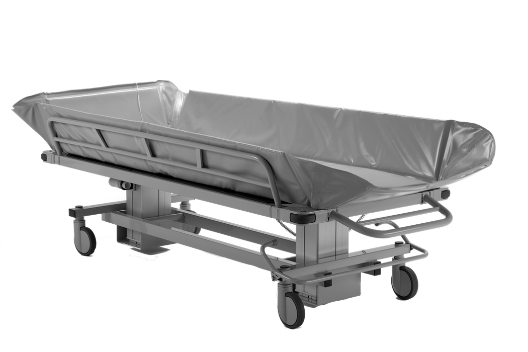 TR Group TR4000 Atlas Bariatric Battery Operated Shower Trolley Extra Body Length View