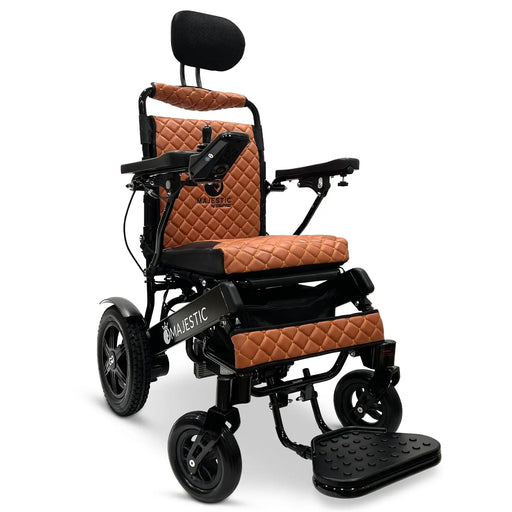 Taba ComfyGO IQ-9000 AR Lightweight Electric Wheelchair Auto Recline, Comfort, and Airline-Approved Design, Stylish black frame color with remote control conveniently.