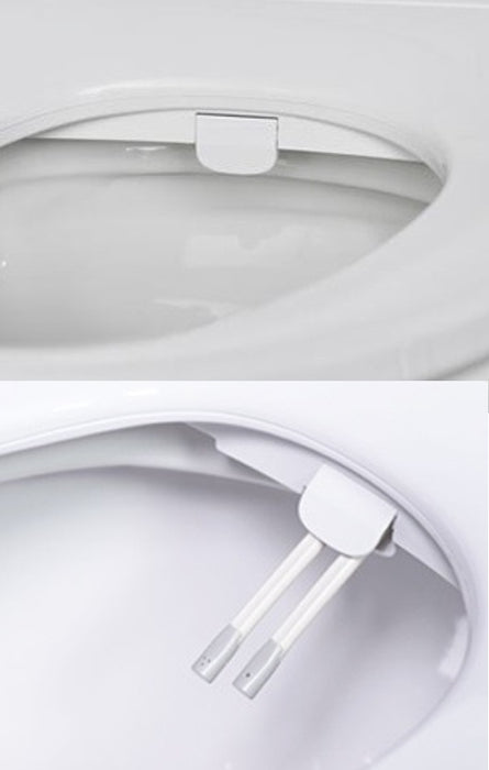 Close-Up View Of The Self-Cleaning Nozzles Extending And Retracting On A Throne Buttler Powered Toilet Lift Chair With Base Bidet Seat.