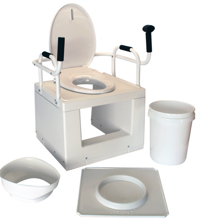 Throne Buttler TLCE002 Commode Conversion Toilet Lift Wide Handle Full Setup View