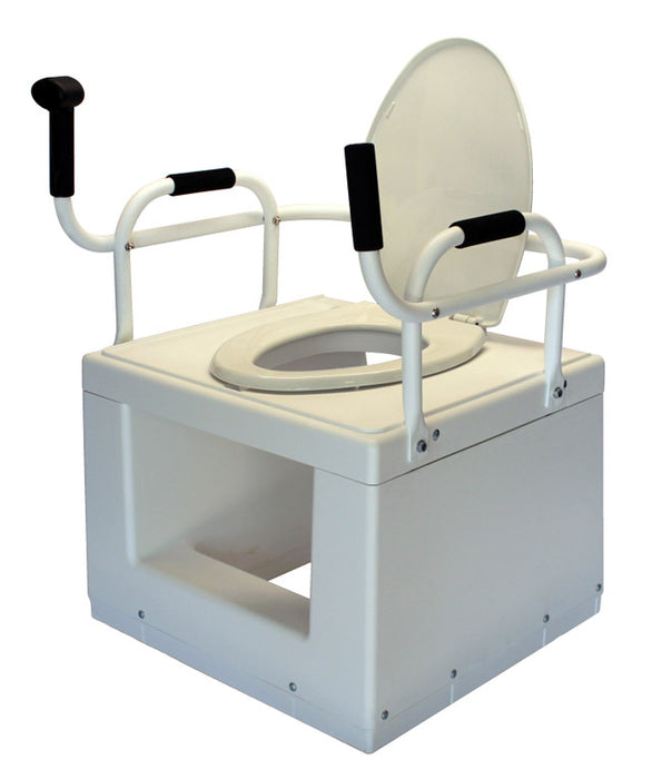 Throne Buttler TLFE003 Toilet Lift with Bidet Seat & Standard Handle Down Angle Photo