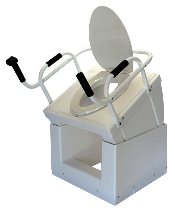 Throne Buttler TLFE003 Toilet Lift with Bidet Seat & Standard Handle Up View Angle