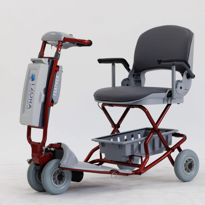 Ultra Lightweight Tzora FeatherLite Mobility Scooter World’s Lightest Foldable Scooter with T7000 Aluminum Frame and Flight-Approved Design