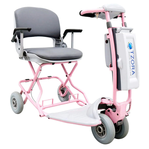 Tool Free Assembly Tzora FeatherLite Mobility Scooter World’s Lightest Foldable Scooter with T7000 Aluminum Frame and Flight-Approved Design