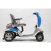 Side View Blue Tzora Titan 4 Mobility Scooter Powerful, Portable, and Comfortable for On and Off-Road Travel