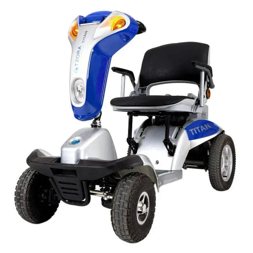 Heavy Duty Tzora Titan 4 Mobility Scooter Powerful, Portable, and Comfortable for On and Off-Road Travel