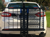 Wheelchair Carrier Hold N Go Electric Lift Installed In Hitch Receiver Standard Platform Folded View