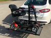 Wheelchair Carrier Hold N Go Electric Lift Installed In Hitch Receiver With Scooter View