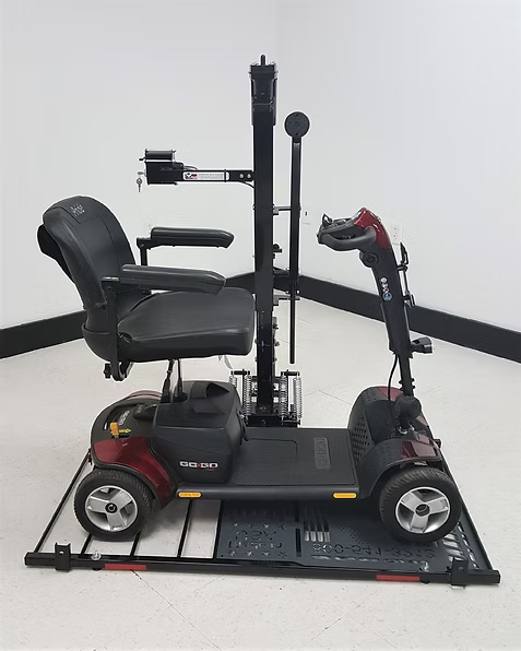 Wheelchair Carrier Hold N Go Electric Lift With Scooter Loaded Floor Level View