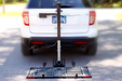 Wheelchair Carrier Mini Electric Lift Installed Into Car Hitch Receiver Lowest View