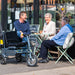 eFoldi Explorer Ultra Lightweight Scooter Easily Park In A Coffee Shop View