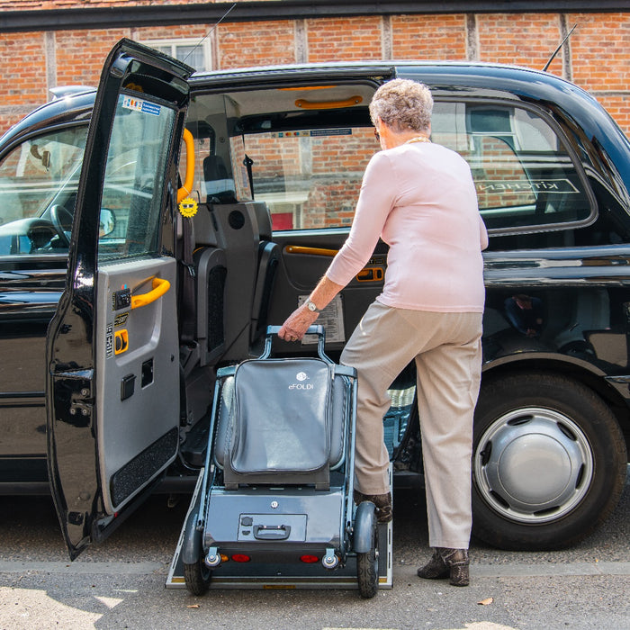eFoldi Explorer Ultra Lightweight Scooter Folded Easily Loaded In A Car View