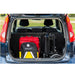 eFoldi Lite Ultra Lightweight Mobility Scooter Folded In Back Of Car Trunk With Bag