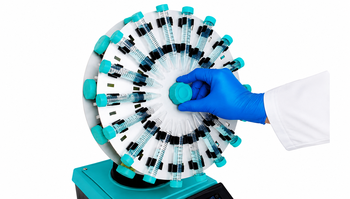 Jeio Tech Tube Rotator Mixer for Biological Samples, Vials and Test Tubes with Adjustable Speed and Tilt Control, Adjusting Image