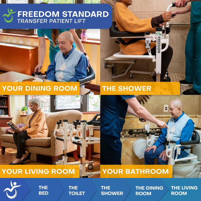 Climbing Steps Freedom Transfer Patient Lift Electric, Sling-Free Mobility Solution With Adjustable Height, Commode Access And Tool-Free Setup Usage